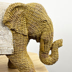Large Rattan Style Elephant Ornament – Resin
