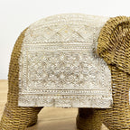 Large Rattan Style Elephant Ornament – Resin