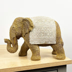 Large Rattan Style Elephant Ornament – Resin