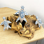 31cm Handmade Turtles on Coral Wooden Ornament / Sculpture