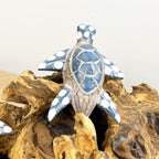 31cm Handmade Turtles on Coral Wooden Ornament / Sculpture