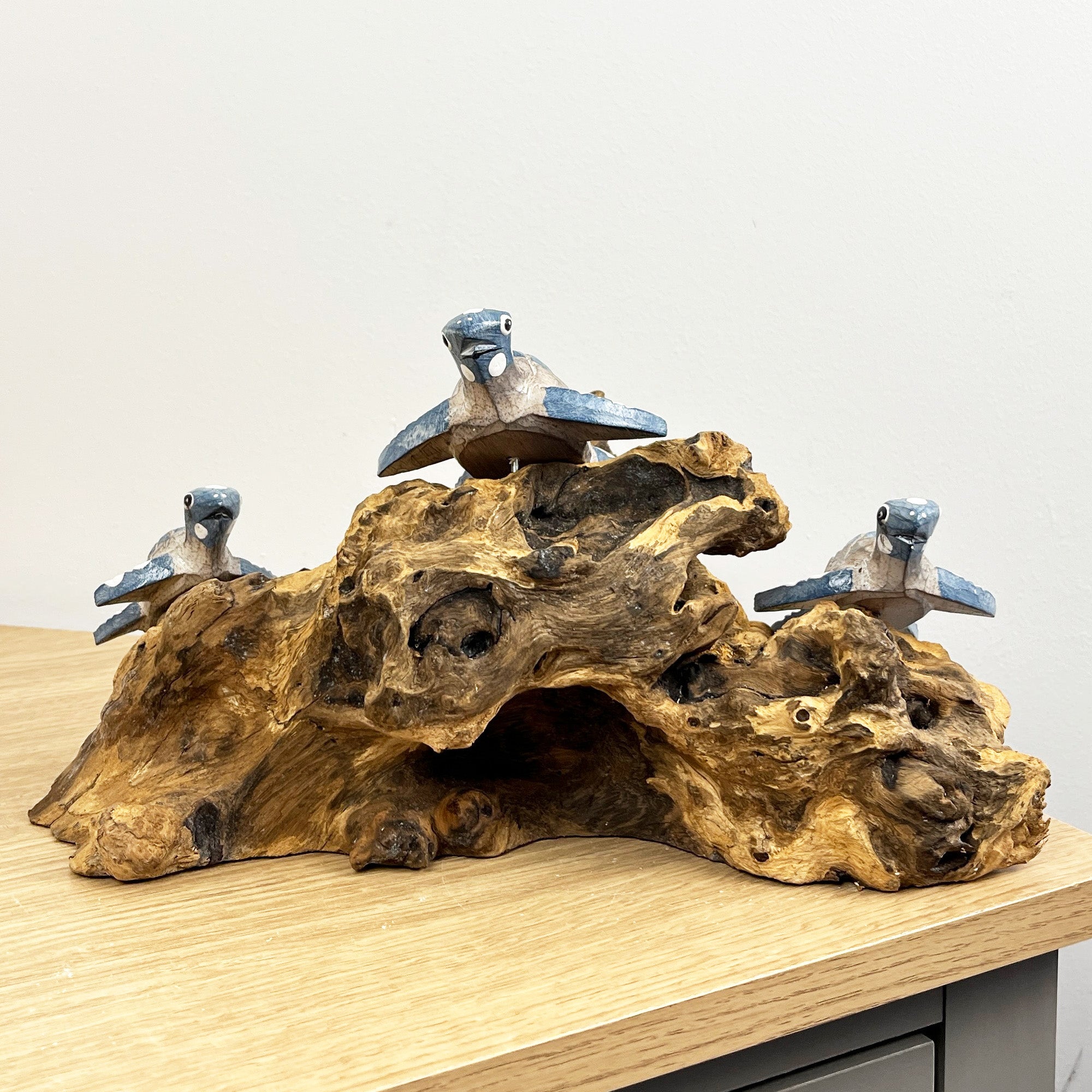 31cm Handmade Turtles on Coral Wooden Ornament / Sculpture