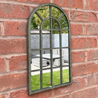 25cm x 45cm Rustic Window Arch Wall Mirror – Metal Frame