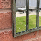 25cm x 45cm Rustic Window Arch Wall Mirror – Metal Frame