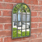 25cm x 45cm Rustic Window Arch Wall Mirror – Metal Frame