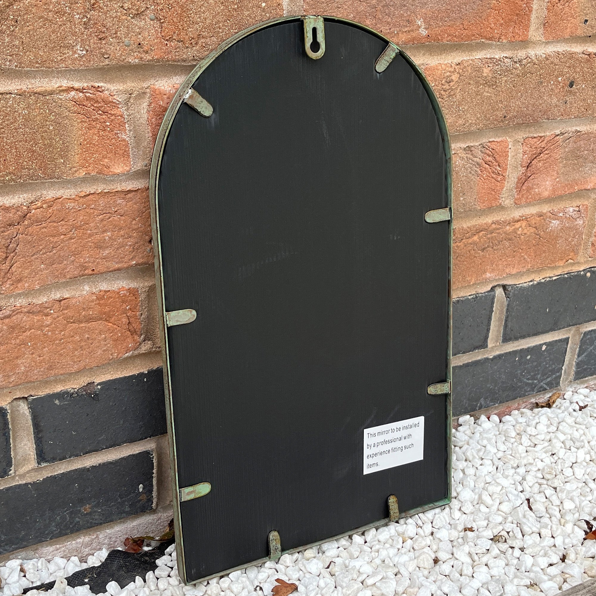 25cm x 45cm Rustic Window Arch Wall Mirror – Metal Frame