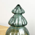 19.5cm Green Glass Christmas Tree Ornament / LED Mood Light