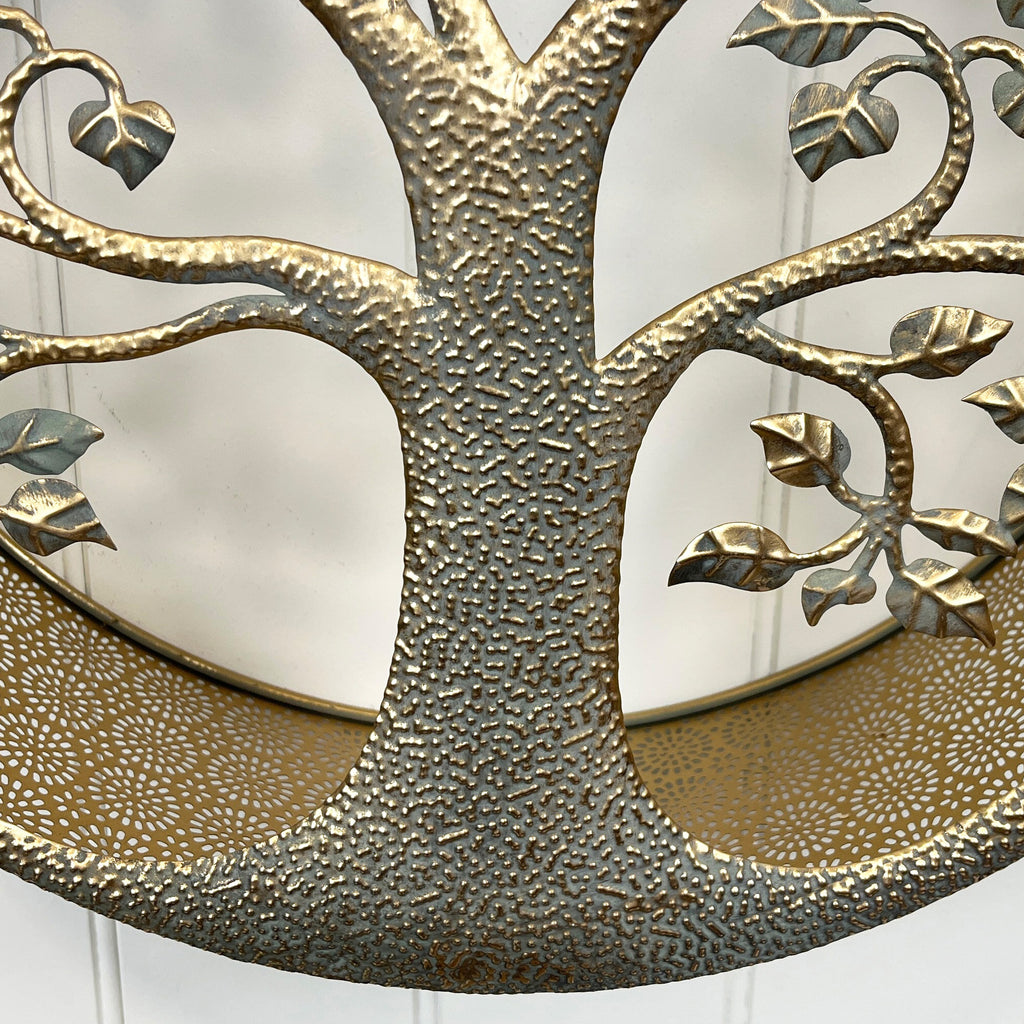40cm Round Tree of Life Wall Art - Gold