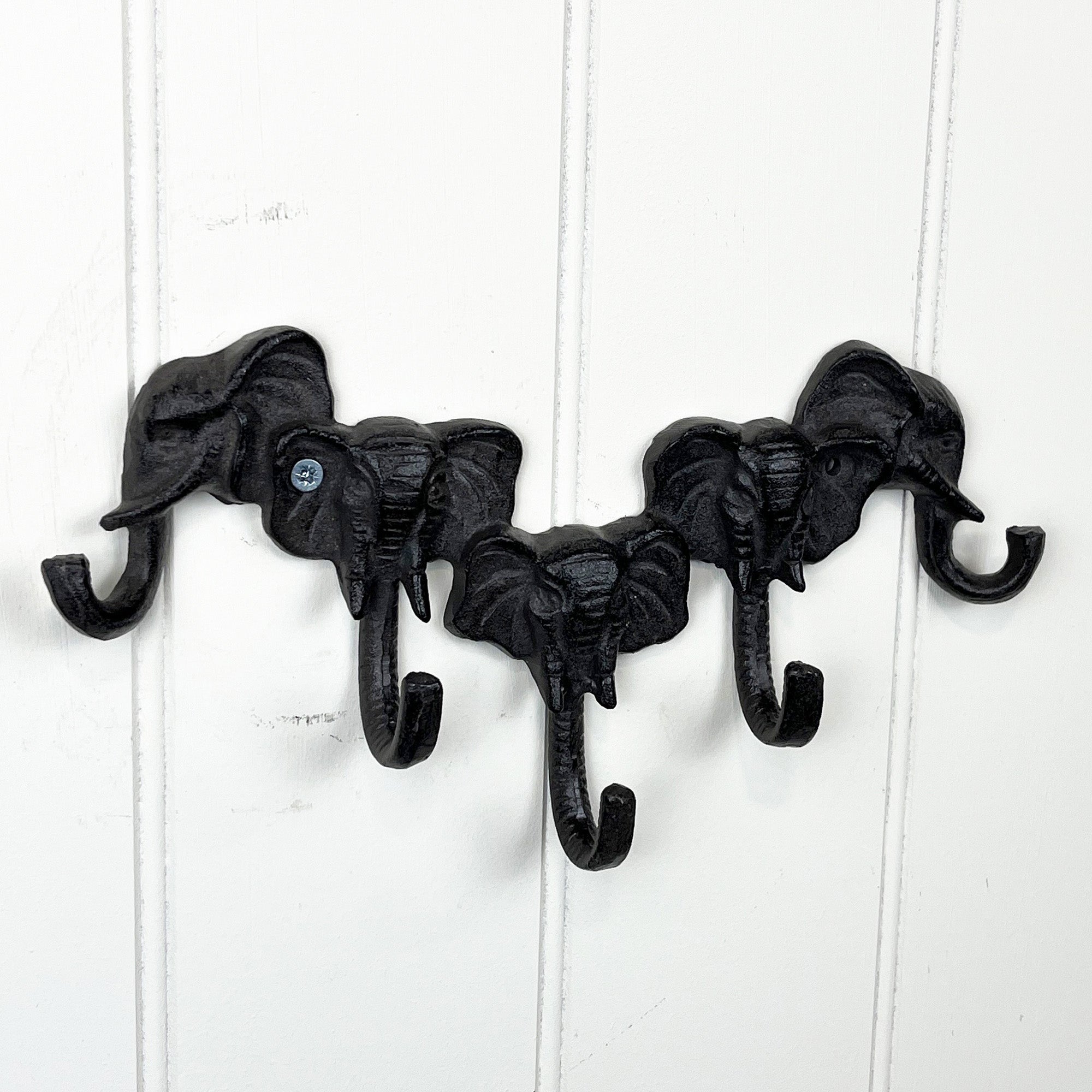 Elephant Trunk Wall Hooks / Key Rack - Cast Iron
