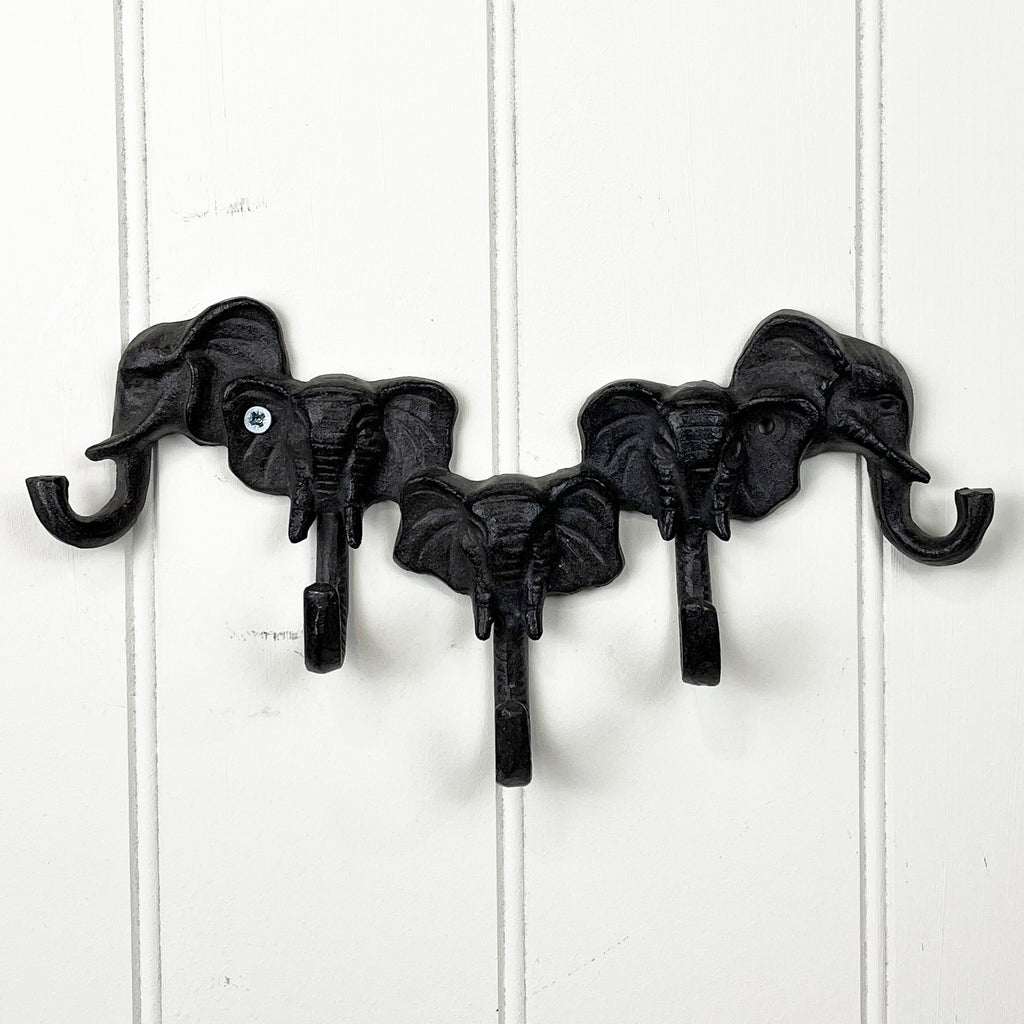 Elephant Trunk Wall Hooks / Key Rack - Cast Iron