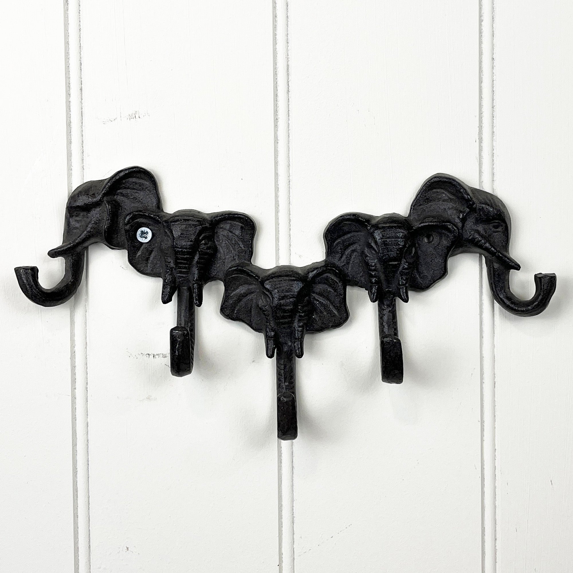 Elephant Trunk Wall Hooks / Key Rack - Cast Iron