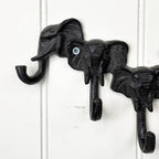 Elephant Trunk Wall Hooks / Key Rack - Cast Iron