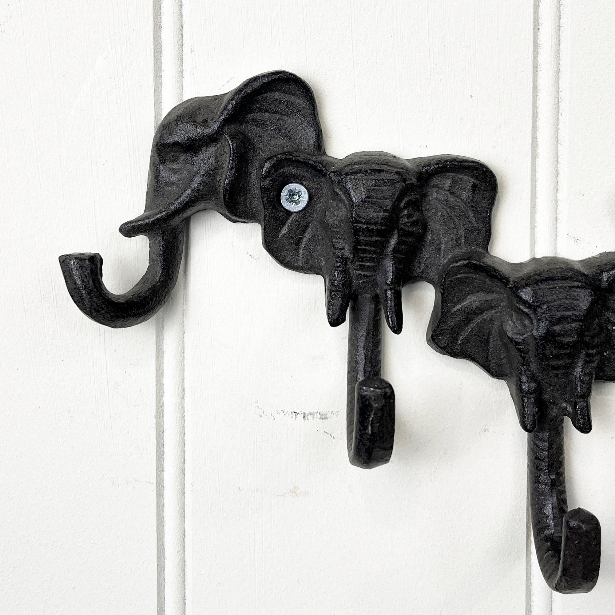 Elephant Trunk Wall Hooks / Key Rack - Cast Iron