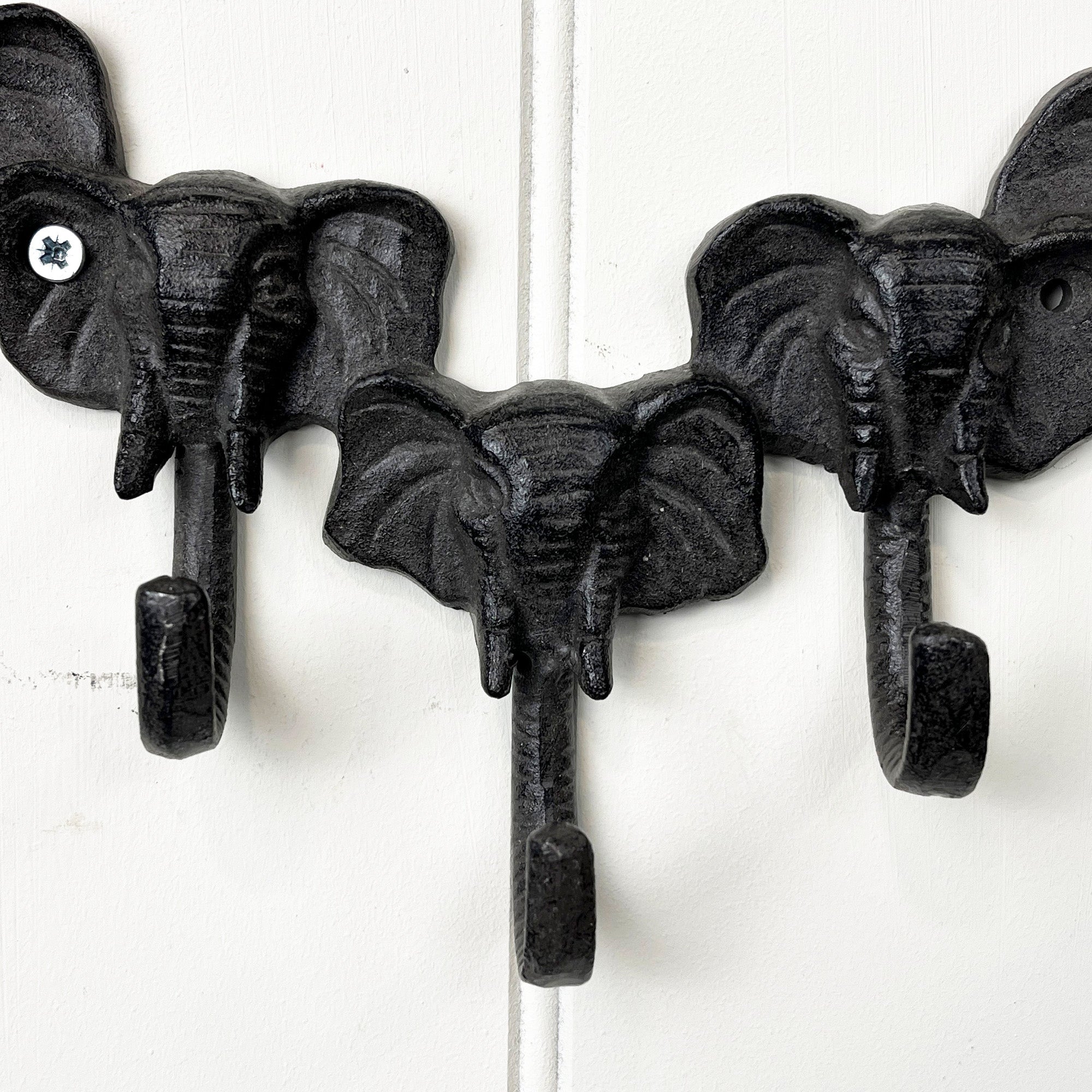Elephant Trunk Wall Hooks / Key Rack - Cast Iron
