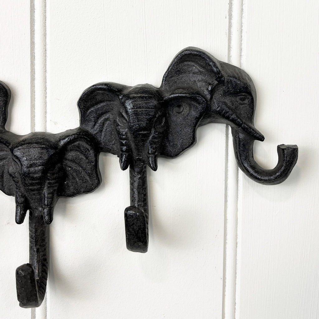 Elephant Trunk Wall Hooks / Key Rack - Cast Iron