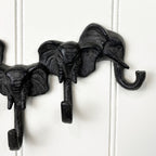 Elephant Trunk Wall Hooks / Key Rack - Cast Iron