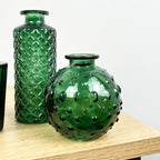 3 Piece Glass Bud Vase Set - Green