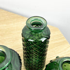 3 Piece Glass Bud Vase Set - Green