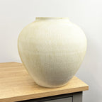 27cm Tall Large Decorative Vase - Metal Stone Effect Finish
