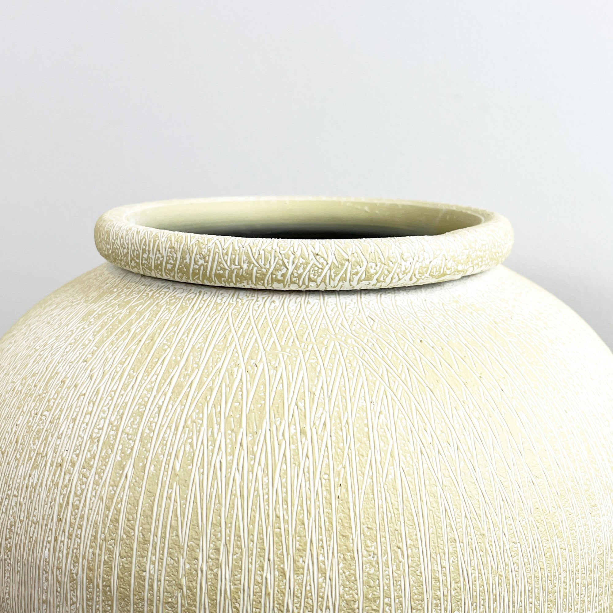 30cm Tall Large Decorative Vase - Metal Stone Effect Finish