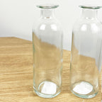 Set of 3 x 16cm Glass Bottle Bud Vases - Clear