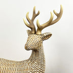 45cm Tall Large Rattan Effect Stag / Deer Ornament - Resin