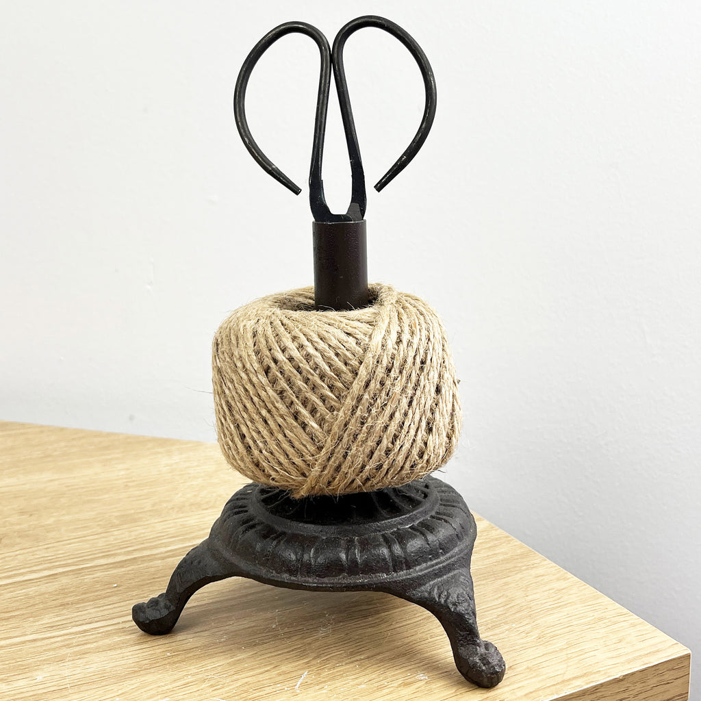 Twine Holder with Scissors – Cast Iron