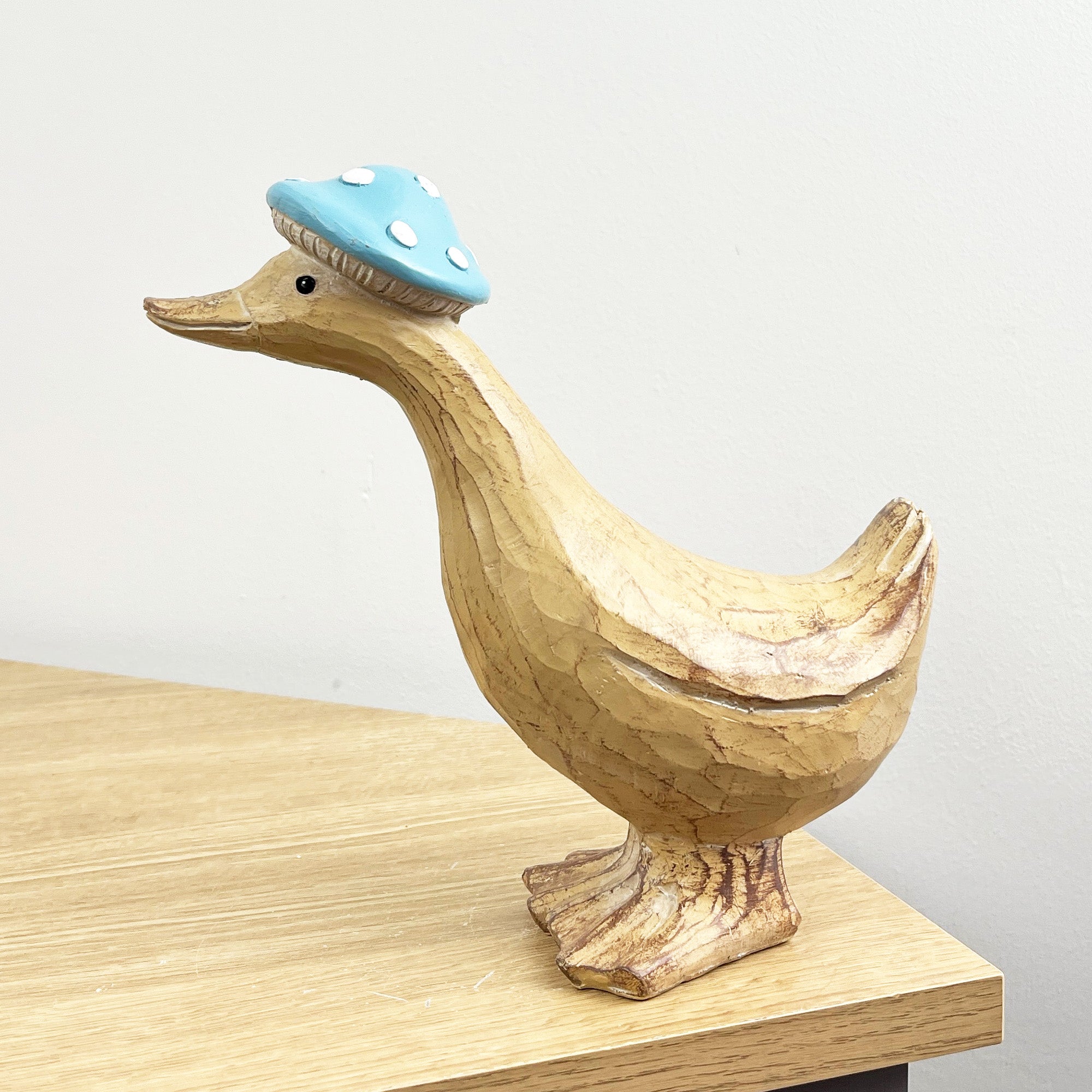 20.5cm Rustic Toadstool Hat Duck Ornament - Resin