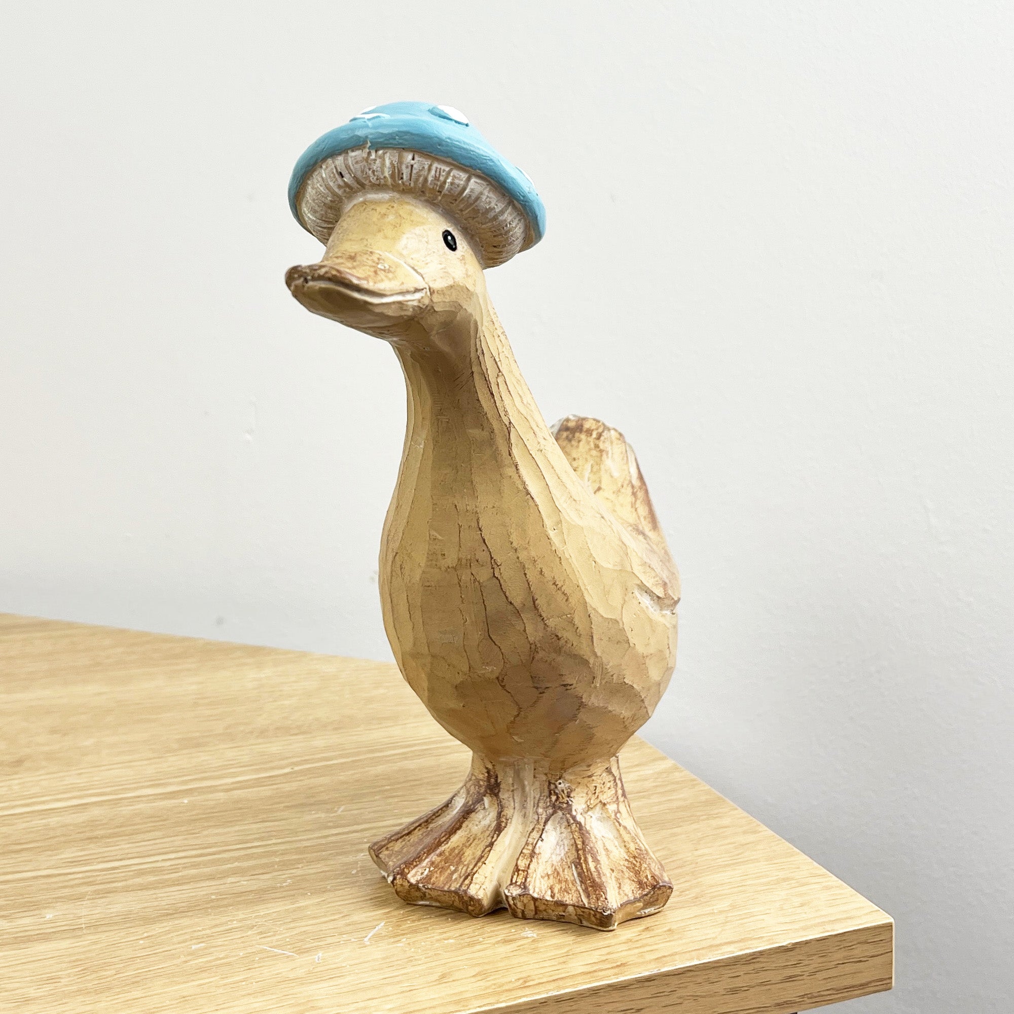 20.5cm Rustic Toadstool Hat Duck Ornament - Resin
