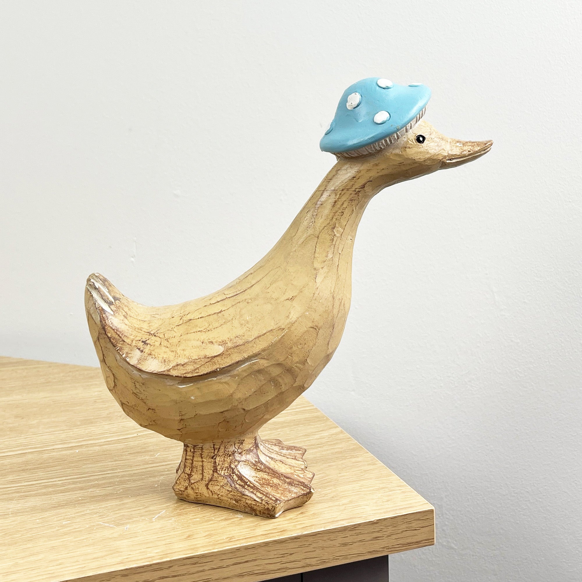 20.5cm Rustic Toadstool Hat Duck Ornament - Resin
