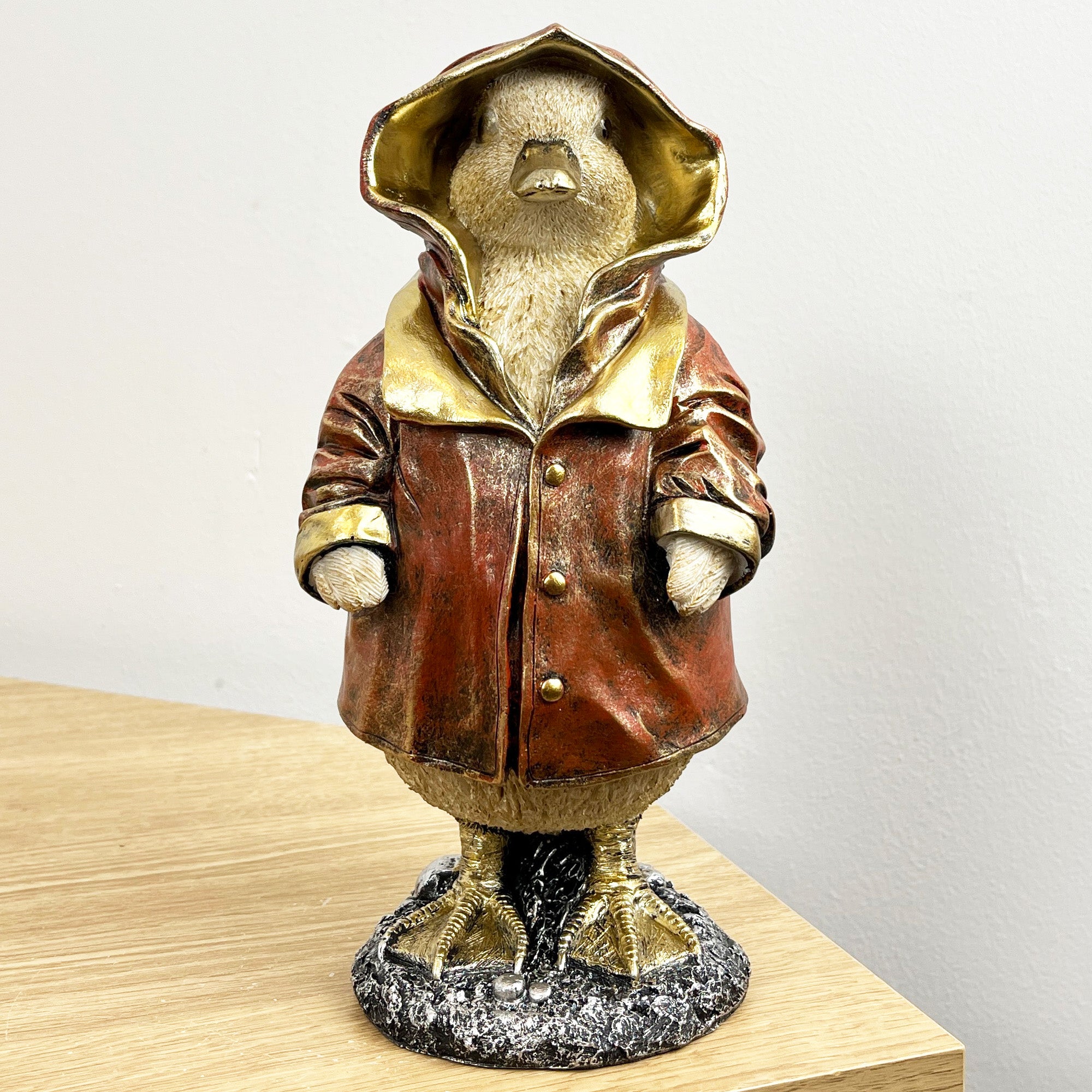 21.5cm Tall Duck in Raincoat Ornament - Resin