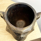 16cm Bronze Monkey Head Plant Pot Holder – Resin