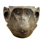 16cm Bronze Monkey Head Plant Pot Holder – Resin