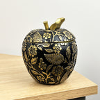 13.5cm Floral Apple Ornament / Trinket Pot - Resin
