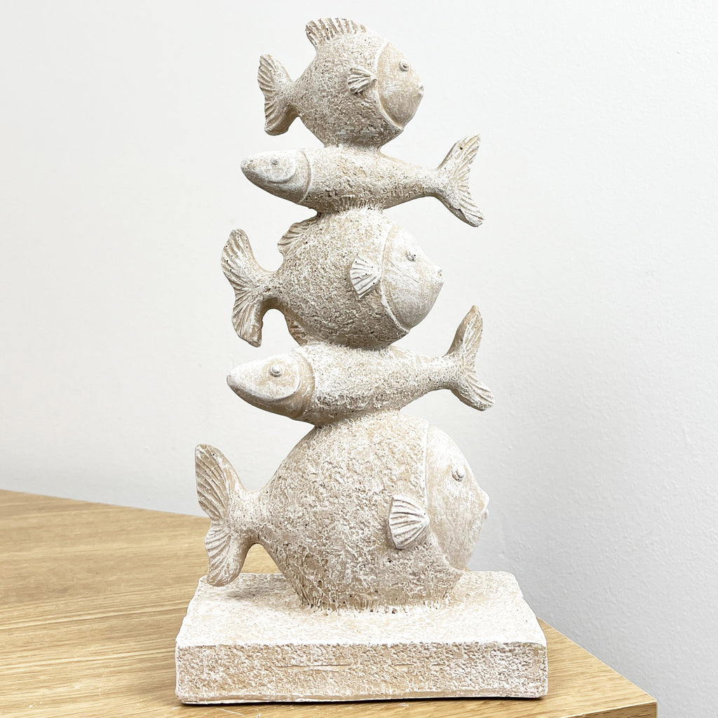 25.5cm Nautical Tower of Fish Ornament – Resin