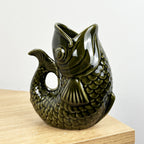 15.5cm Small Nautical Fish Jug Ornament - Dark Green