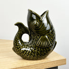 15.5cm Small Nautical Fish Jug Ornament - Dark Green