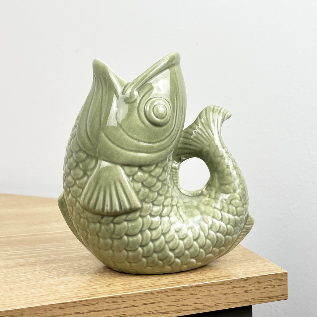 15.5cm Small Nautical Fish Jug Ornament - Green