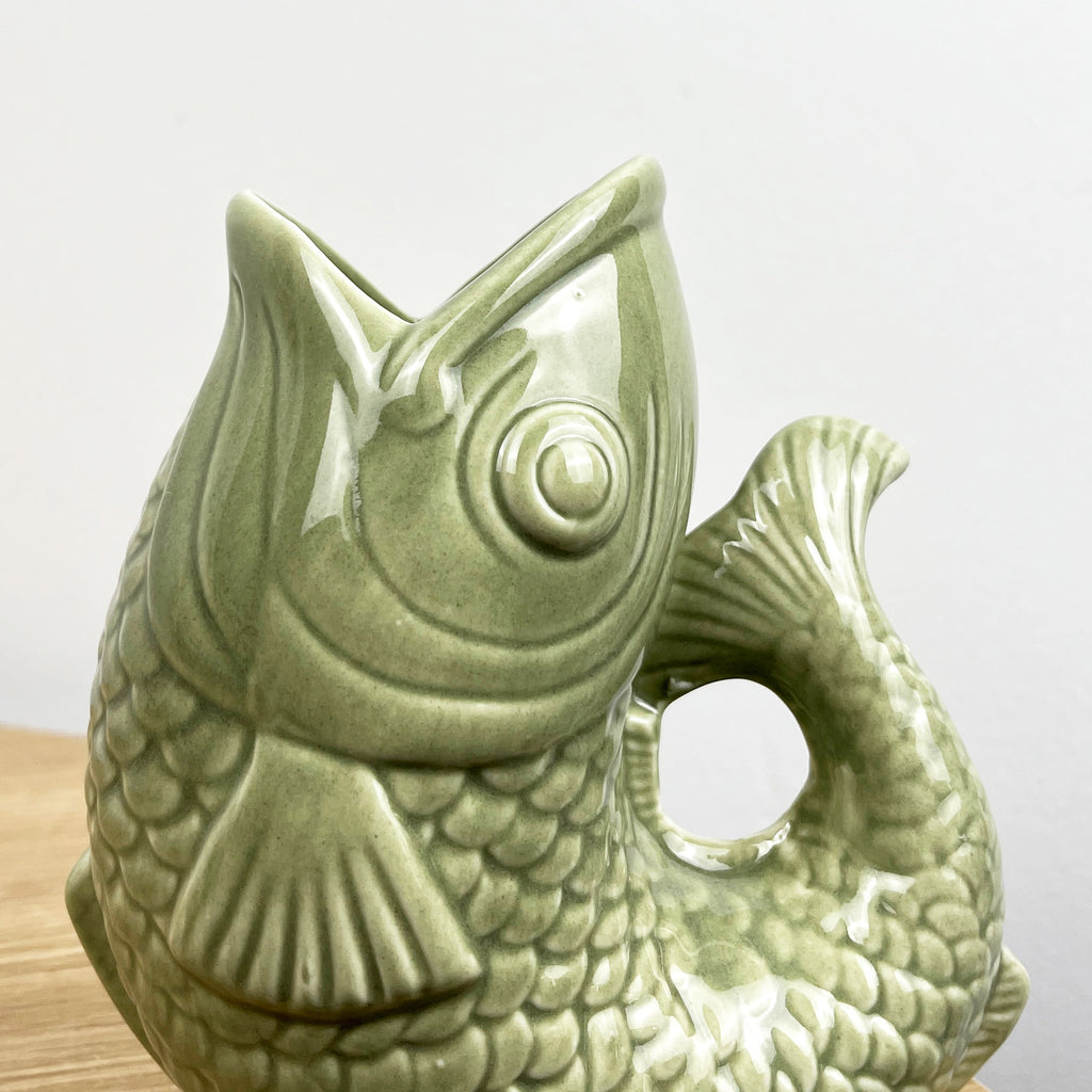 15.5cm Small Nautical Fish Jug Ornament - Green