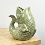 15.5cm Small Nautical Fish Jug Ornament - Green
