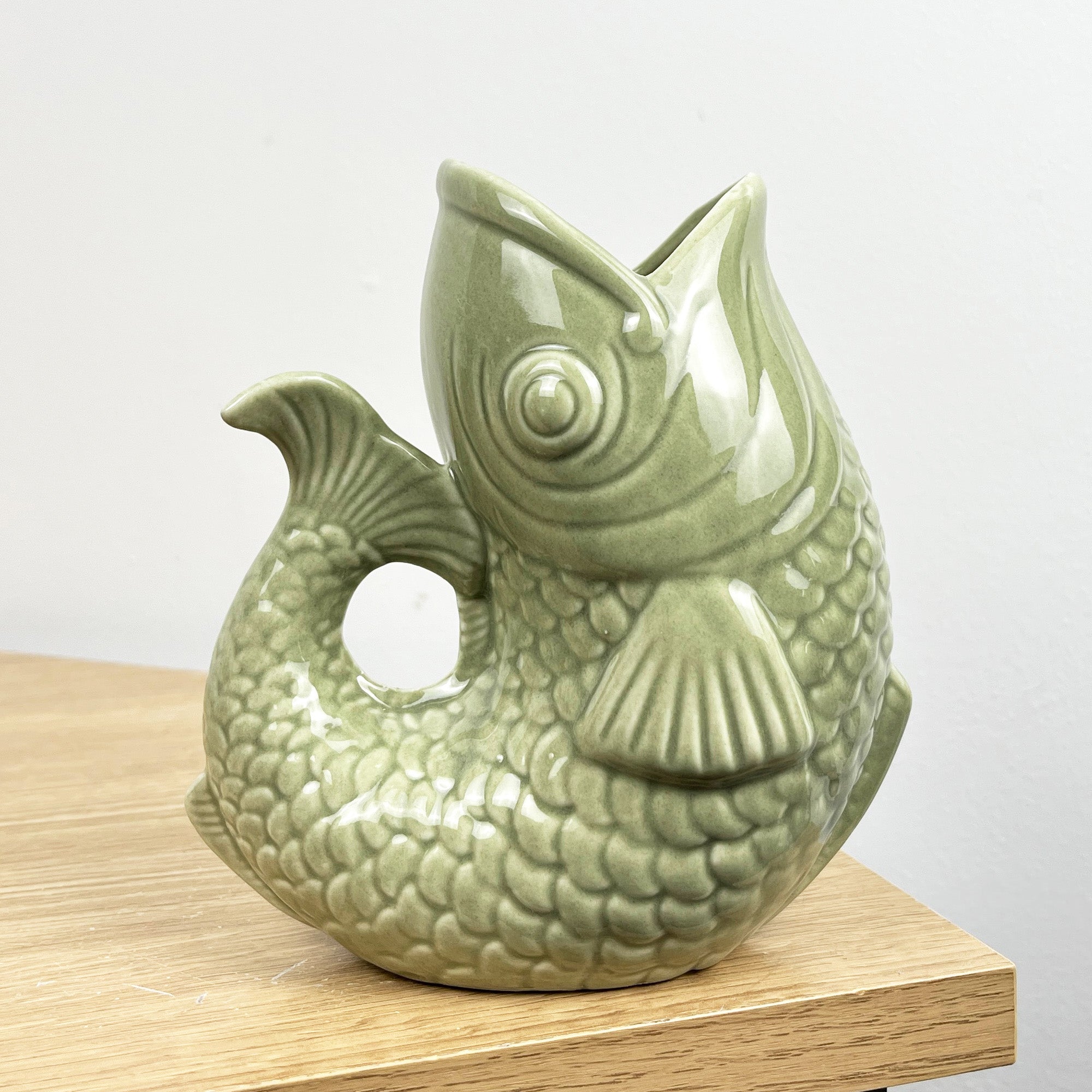 15.5cm Small Nautical Fish Jug Ornament - Green