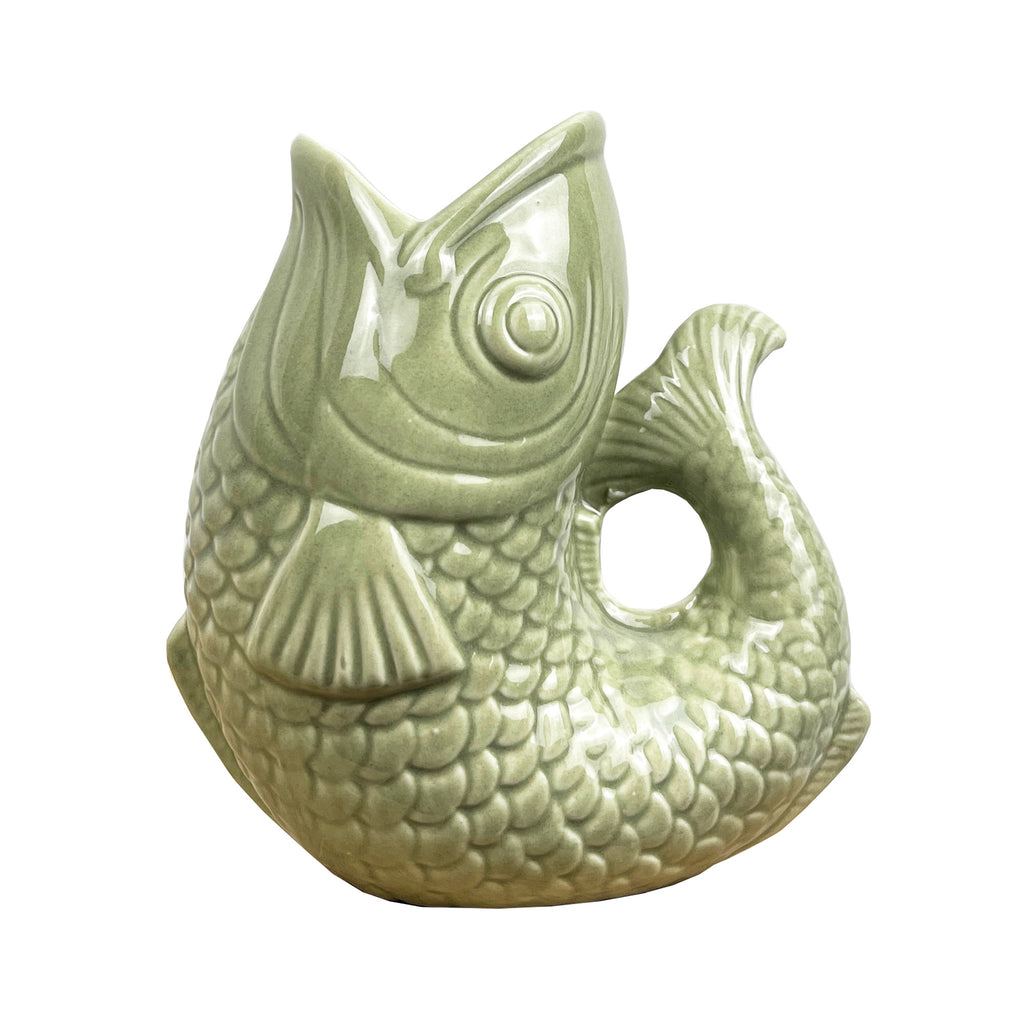 15.5cm Small Nautical Fish Jug Ornament - Green