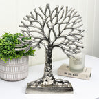 36cm Large Metal Tree of Life Ornament - Silver