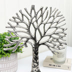 36cm Large Metal Tree of Life Ornament - Silver