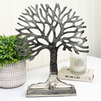 36cm Large Metal Tree of Life Ornament - Silver