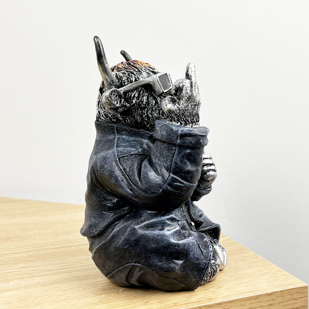 18cm Rude Middle Finger Highland Cow Ornament – Resin