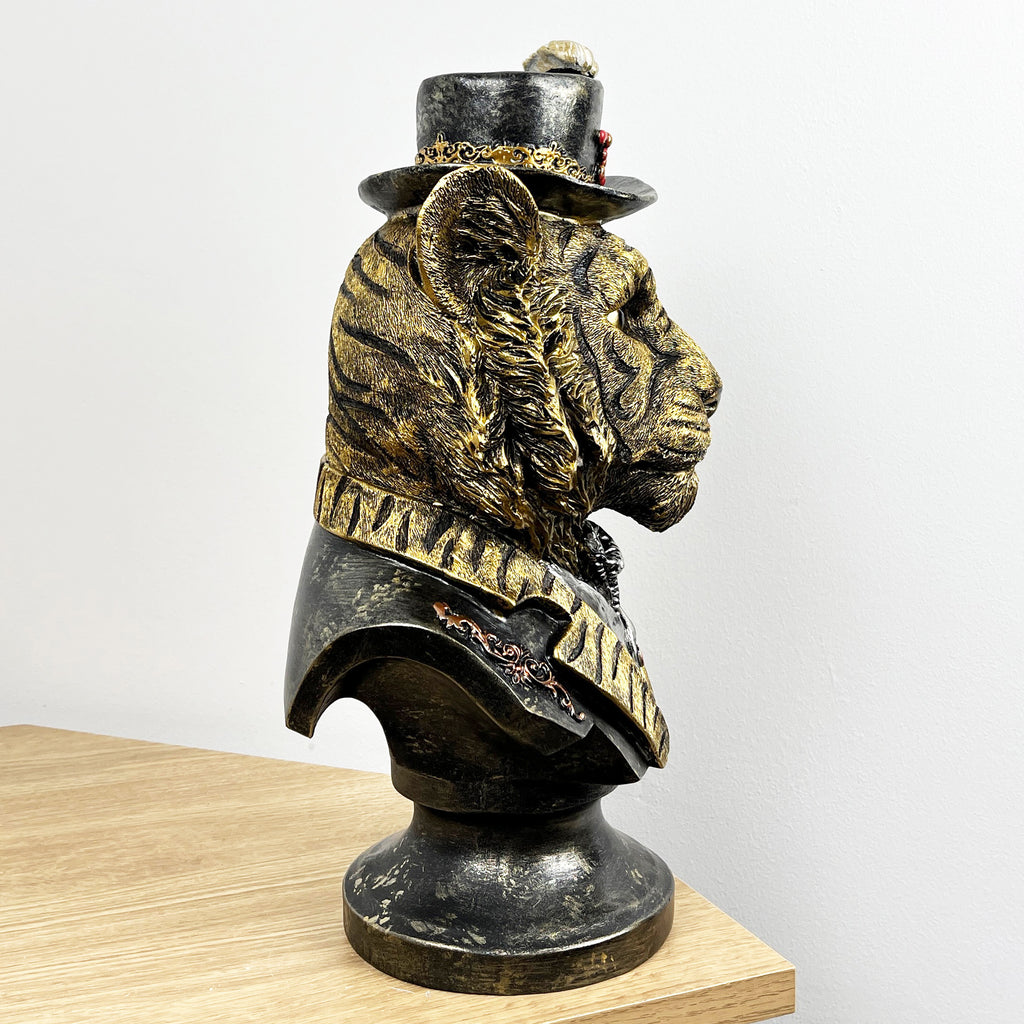 37cm Large Tiger Bust Ornament - Resin