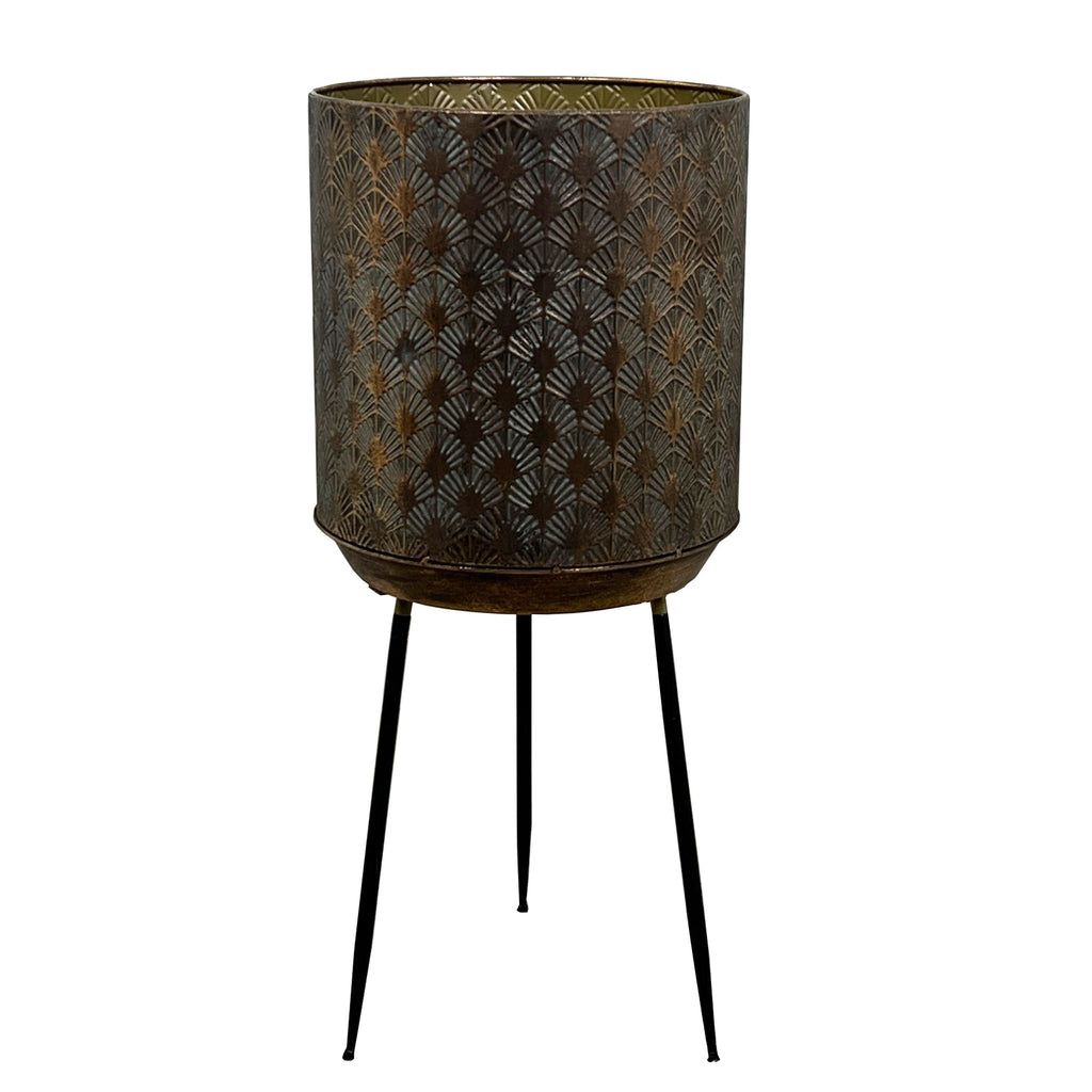 56cm Tall 'Art Deco' Indoor Plant Pot Holder Stand – Metal