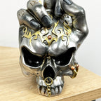 18.5cm Middle Finger Skull Ornament – Resin