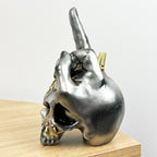 18.5cm Middle Finger Skull Ornament – Resin